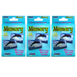 Stages Learning Materials Photographic Memory Matching Games, Sea Life, Pack Of 3 Games