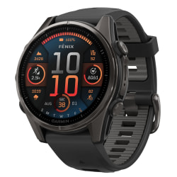 Garmin® fenix® 8 AMOLED Multisport GPS Watch With Silicone Band And 43mm Sapphire Lens, Carbon Gray/Black