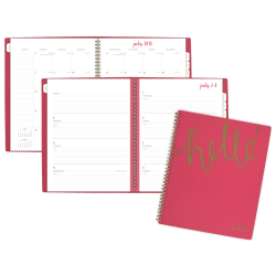 AT-A-GLANCE® Aspire Academic Weekly/Monthly Planner, 8 1/2" x 11", Coral, July 2018 to June 2019