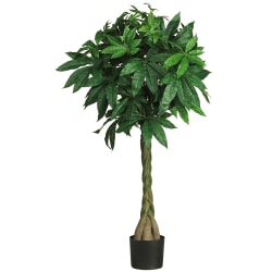 Nearly Natural 51"H Plastic Braided Money Tree With Pot