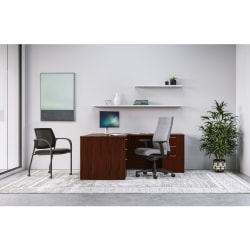 HON® Mod 60"W L-Station Computer Desk, Traditional Mahogany