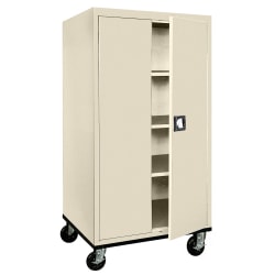 Sandusky Transport Series 36"W Heavy-Duty Mobile Storage Cabinet, Putty