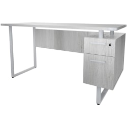 Safco® Mirella SOHO 63"W Writing Desk With Pedestal, White Ash