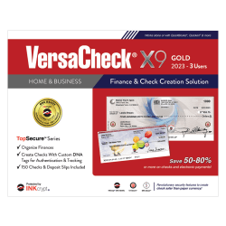 VersaCheck® X9 INKcrypt Gold Software, 2023, For 3 Users, Windows® 8.1/10/11, Disc/Product Key
