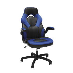 Respawn Racing Style Ergonomic Bonded Leather Computer Gaming Chair, Blue/Black