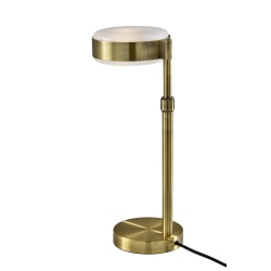 Adesso ADS360 Linis Table Lamp, Antique Brass/White Glosted Glass Shade