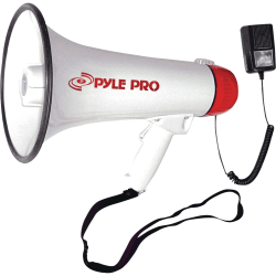 Pyle Professional 40W Megaphone/Bullhorn, 9-1/2"H x 8-1/4"W x 13-1/4"D, White
