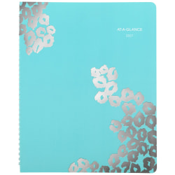 AT-A-GLANCE® Wild Washes 2027 Weekly Monthly Appointment Book Planner, Teal, Large, 8 1/2" x 11"