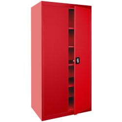 Sandusky Elite Series 36"W Heavy-Duty Storage Cabinet, 36" x 24" x 72", Red