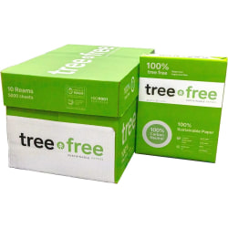 Tree Free Sustainable Multi-Use Printer & Copy Paper, Letter Size (8.5" x 11"), White, 10 Reams, 5000 Sheets Per Case, 20 Lb, 92 Brightness