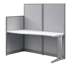 Bush® Business Furniture Office in an Hour 65"W x 33"D Straight Cubicle Desk, Pure White, Standard Delivery