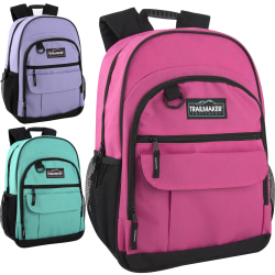 Trailmaker Multi-Pocket Backpacks, Pink/Purple/Green, Total Qty 24