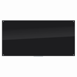 U Brands® Non-Magnetic Glass Dry-Erase Board, 96" X 48", Black Surface, Frameless, Actual Size 95" X 47" (3015U00-01)
