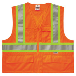 Ergodyne GloWear® Safety Vest, 2-Tone X-Back 8235ZX, Type R Class 2, 4X/5X, Orange