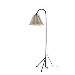 Adesso Kendra Floor Lamp, Black/Oatmeal Fabric Shade