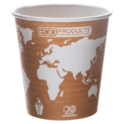 Eco-Products World Art Hot Beverage Cups, 10 Oz, Orange, Carton Of 1,000