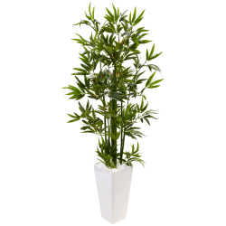Nearly Natural 4-1/2' Polyester Artificial Bamboo Tree in Tower Planter