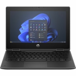 HP Fortis Flip G1i 11.6" Touchscreen Convertible 2 in 1 Notebook, HD, Intel N-Series N250, 4 GB, 128 GB Flash, Smart Buy, Windows 11 Pro, Jet Black