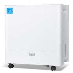BLACK+DECKER Portable Dehumidifier with Built-In Pump, 50 Pint, Up To 4,500 Sq. Ft. Coverage, 12.68-Pint Bucket, White, Total Quantity 1