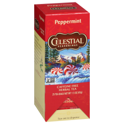 Celestial Seasonings Caffeine Free Peppermint Herbal Tea Bags, 1.5 Oz, Total Qty 25