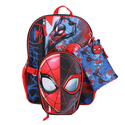 Bioworld Marvel Spider-Man 5-Piece Backpack Set, Black/Blue/Red