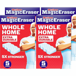 Mr. Clean Magic Eraser Extra-Durable Whole Home - 0.9" Height x 4.6" Width x 2.2" Depth - 5/Box - 4 / Carton - White