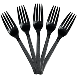 JAM PAPER Premium Utensils Party Pack, Plastic Forks, Black, 48 Disposable Forks/Pack