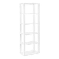 Eurostyle Tresero 6-Shelf Bookcase, 67"H x 23-1/5"W x 14"D, High Gloss White