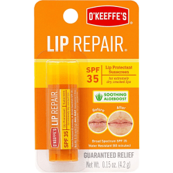 O'Keeffe's SPF 35 Lip Balm - Cream - 0.15 fl oz - For Dry Skin - SPF 35 - Applicable on Lip - Cracked/Scaly Skin, Sunburn - Moisturising, Water Resistant - 1 Each