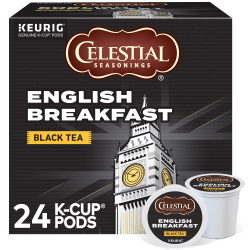 Celestial Seasonings® Single-Serve K-Cup® Pods, English Breakfast Tea, Box Of 24