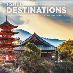 2024 DateWorks Monthly Wall Calendar, 12" x 12", Exotic Destinations, January To December 2024