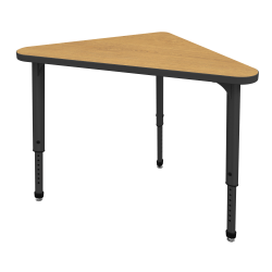 Marco Group Apex™ Series Adjustable Triangle 41"W Student Desk, Solar Oak/Black