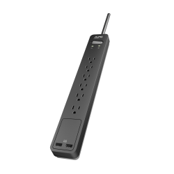 APC SurgeArrest 6-Outlet 2-USB Surge Protector, 6' Cord, Gray, PE6U2