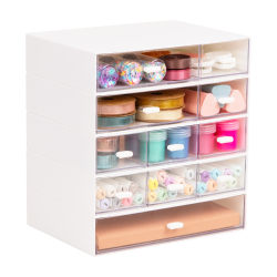 Mind Reader 5-Piece Stackable Craft Organizer, White, Total Qty 1