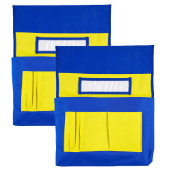 Carson-Dellosa Education Pocket Chart Chairback Buddies, 19"H x 15"W x 2’D, Blue/Yellow, Pack Of 2 Buddies