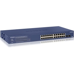 Netgear 24-Port Gigabit PoE+ Smart Managed Pro Switch with 2 SFP Ports (GS724TPv2) - 24 Ports - Manageable - 2 Layer Supported - Modular - 2 SFP Slots - Optical Fiber, Twisted Pair - Desktop, Rack-mountable - Lifetime Limited Warranty