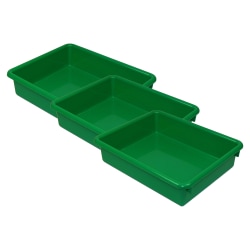 Romanoff Products Stowaway Letter Trays, 3"H x 10-1/2"W x 13"D, Green, Pack Of 3 Trays