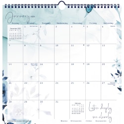 2024 DateWorks Monthly Spiral Wall Calendar, 12" x 12", Mindfulness, January To December 2024