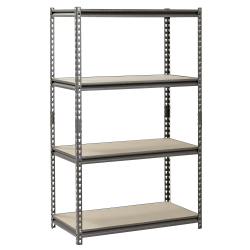 Edsal Muscle Rack™ Heavy Duty Boltless Steel Shelving Unit, 4-Shelf, 60"H x 36"W x 18"D, Silver