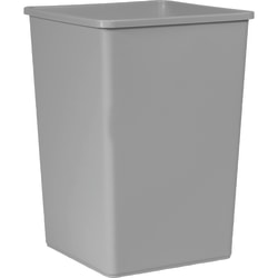 Rubbermaid® Commercial Untouchable Rectangular Plastic Trash Container, 35 Gallons, Gray