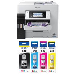 Epson WorkForce Pro ST-C5500 Supertank Color Inkjet MFP Printer Bundle With 4-Ink Set