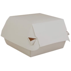 Southern Champion Tray Paperboard Hamburger Containers, 3-3/8"H x 4-3/8"W x 4-3/8"D, White, Pack Of 500 Containers