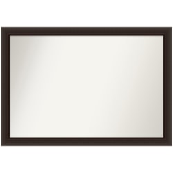 Amanti Art Narrow Non-Beveled Rectangle Wood-Framed Bathroom Wall Mirror, 27-1/2" x 39-1/2", Romano Espresso