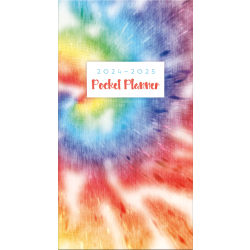 2024-2025 DateWorks 2-Year Monthly Pocket Planner, 3-1/2" x 6-1/2", Tie Dye, January 2024  To December 2025