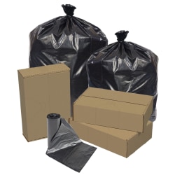Pitt Plastics Repro Can Liners, 1.2-mil, 60 Gallons, Black, Case Of 100