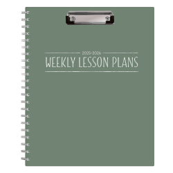 2025-2026 Blue Sky Weekly/Monthly Teacher Lesson Planning Calendar, 8-1/2" x 11", Linden Green Matte, July 2025 To June 2026, 153026