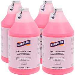 Genuine Joe Pink Lotion Soap - 1 gal - Hand, Skin - Pink - Rich Lather - 4 / Carton