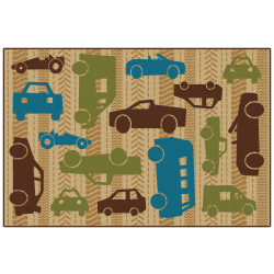 Carpets for Kids® KID$Value Rugs™ All Autos Activity Rug, 3' x 4'6", Brown
