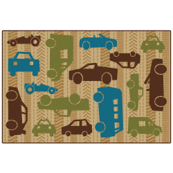 Carpets for Kids® KID$Value Rugs™ All Autos Activity Rug, 4' x 6', Brown