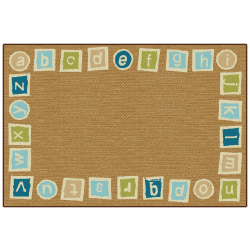 Carpets for Kids® KID$Value Rugs™ Alphabet Blocks Border Activity Rug, 3' x 4'6", Brown